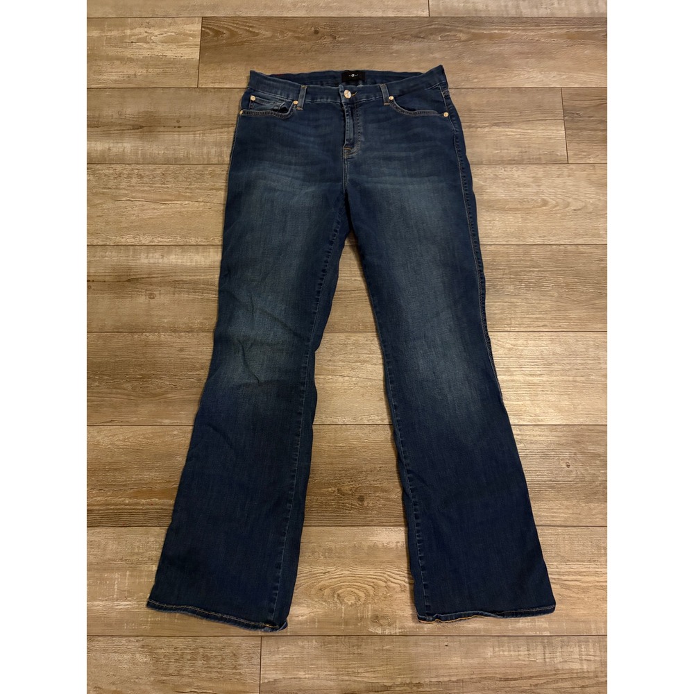 7 For All Mankind Kimmie Bootcut Jeans Women 32 Blue Duchess StretchDenim